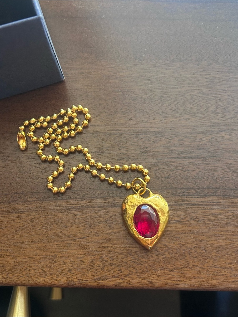 MONDO MONDO Gold Pacha Necklace in Ruby NWT Brand New